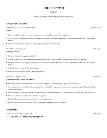 Biller Resume