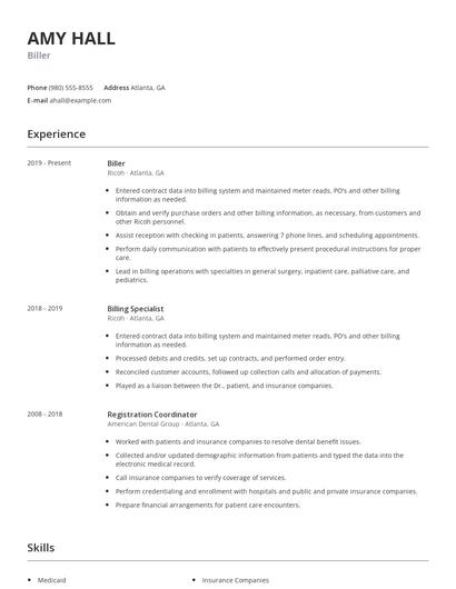 Biller Resume