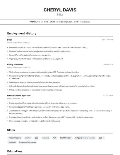 Resume example 2