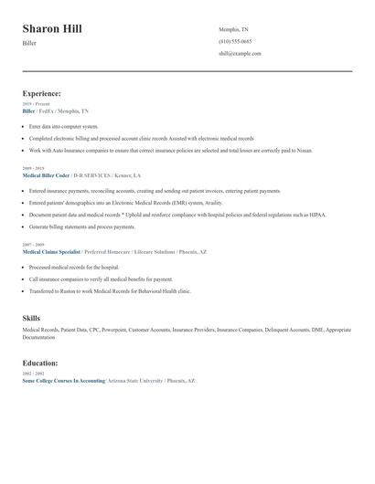 Biller Resume