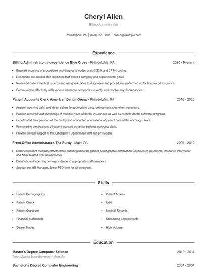 Resume example 1