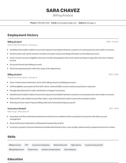 Resume example 2