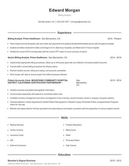 Resume example 1