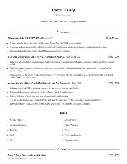 Resume example 1