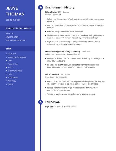Billing Coder Resume