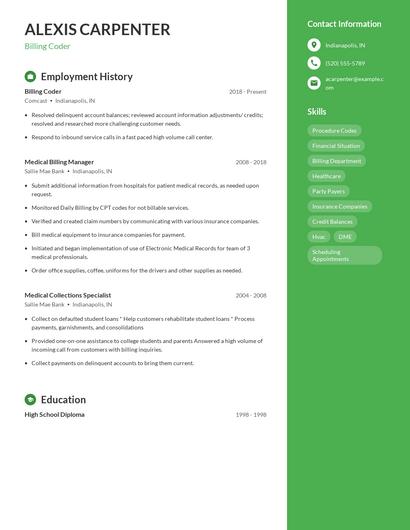 Billing Coder Resume