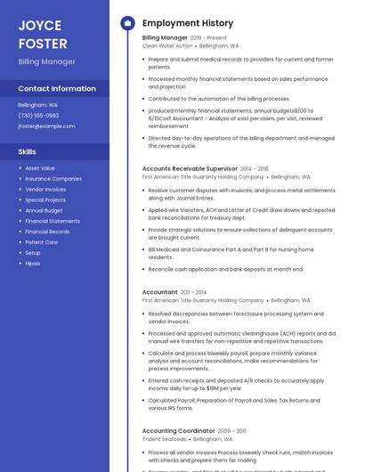 Billing Manager Resume