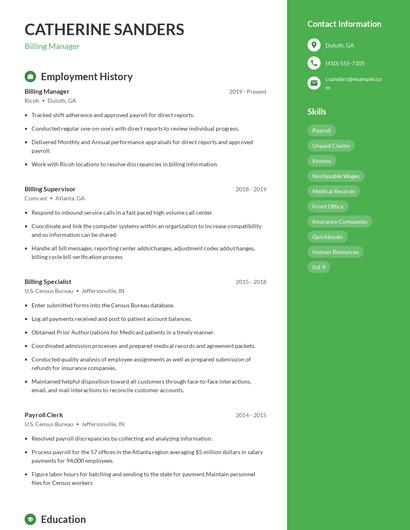 Resume example 5