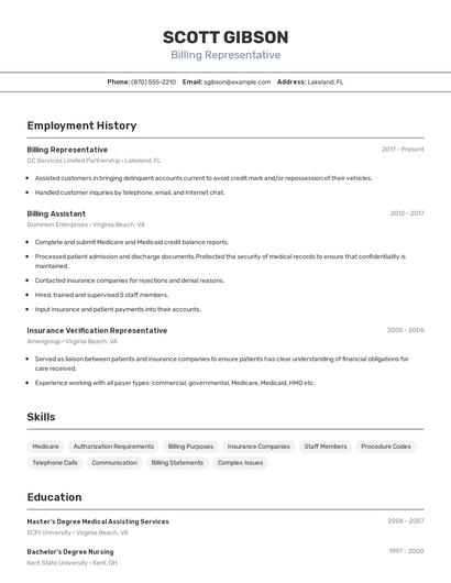 Resume example 2