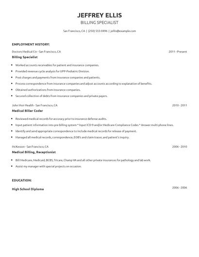 Billing Specialist Resume
