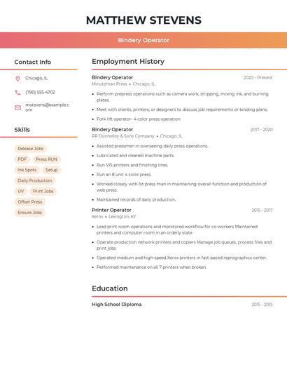 Resume example 3
