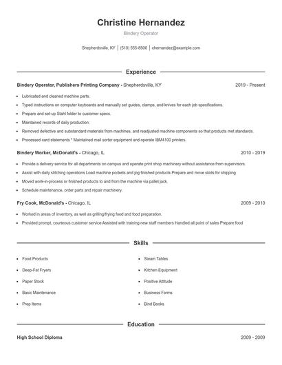 Resume example 1