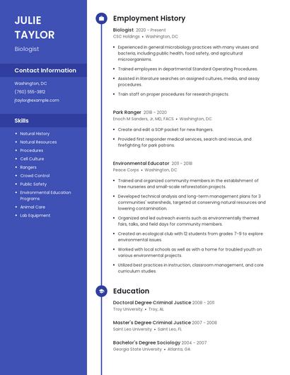 Resume example 5