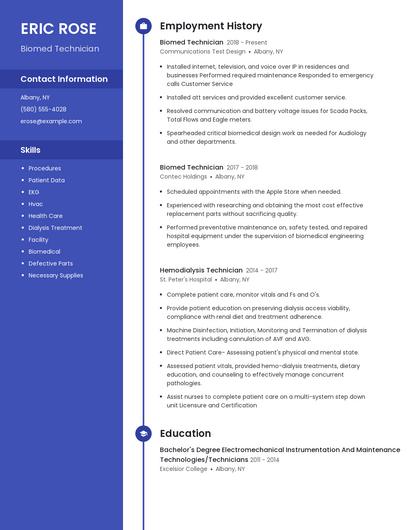 Biomed Technician Resume