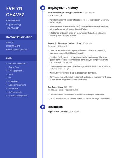 Biomedical Engineering Technician Resume