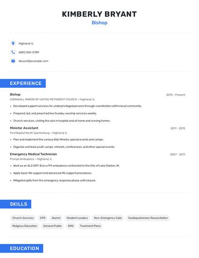 Bishop Resume