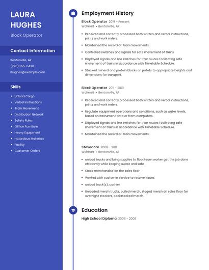 Block Operator Resume