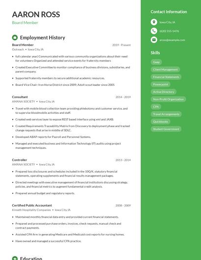 Resume example 5