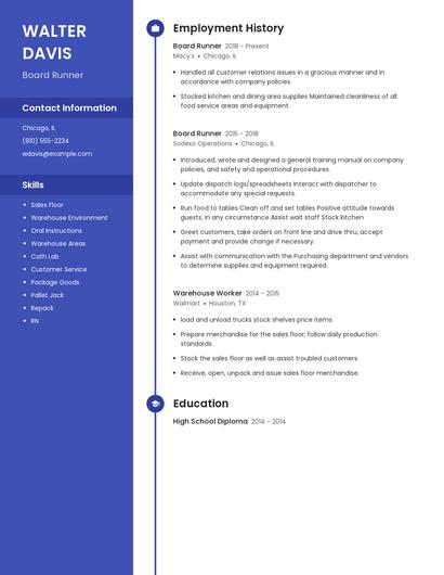 Board Runner Resume