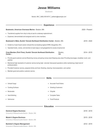 Resume example 1