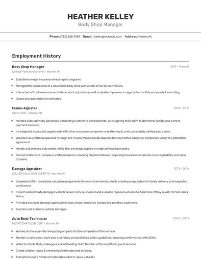 Resume example 2