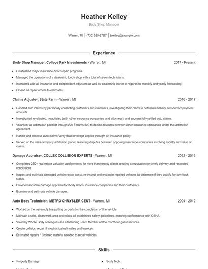 Resume example 1