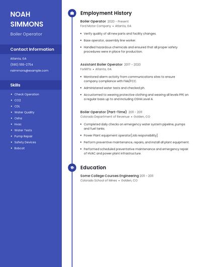 Boiler Operator Resume