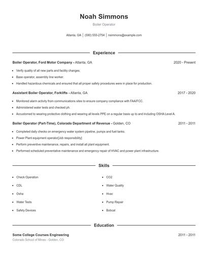 Resume example 1