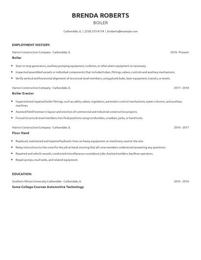 Boiler Resume