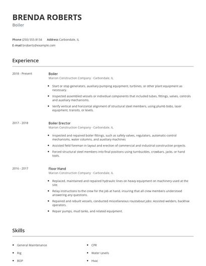 Boiler Resume