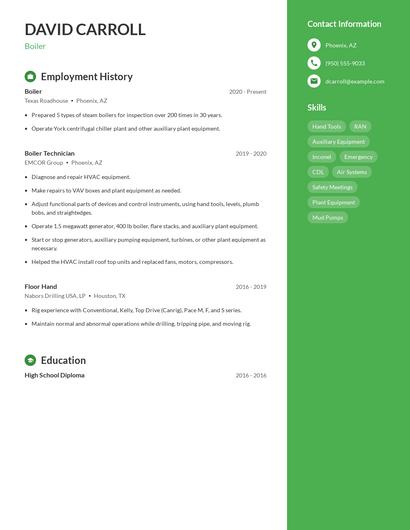 Boiler Resume