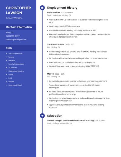 Boiler Welder Resume