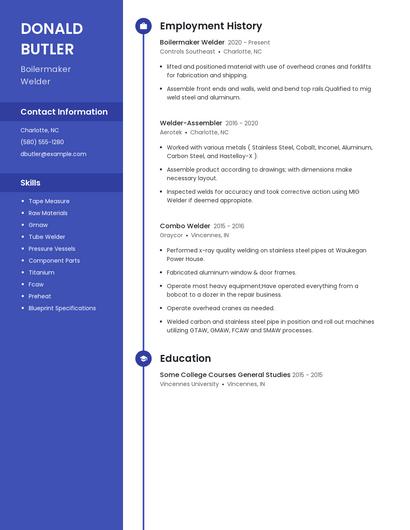 Boilermaker Welder Resume