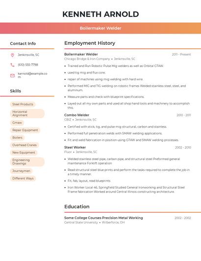 Boilermaker Welder Resume