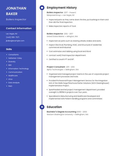 Boilers Inspector Resume