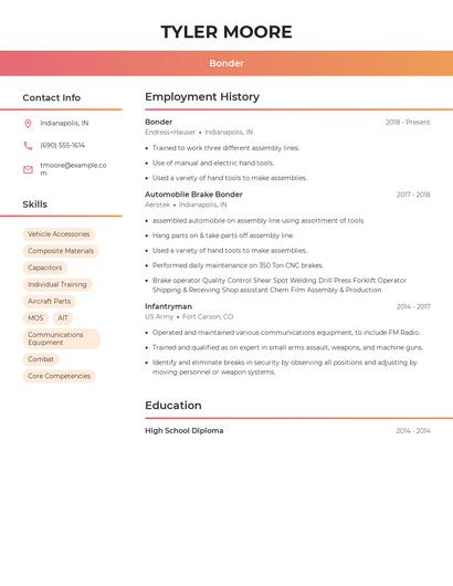 Bonder Resume