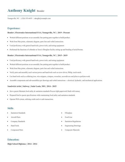 Bonder Resume