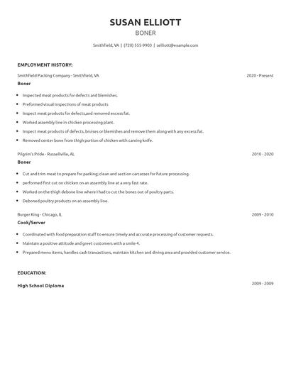 Boner Resume