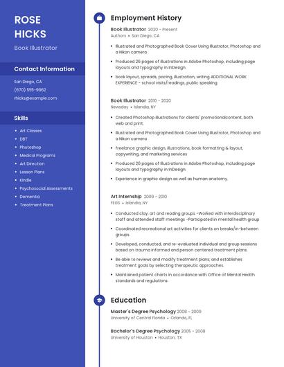 Book Illustrator Resume