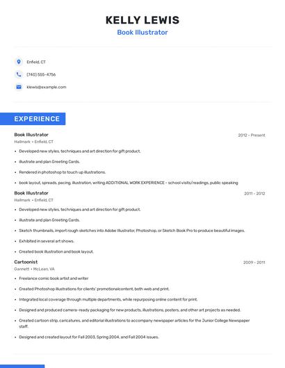 Book Illustrator Resume