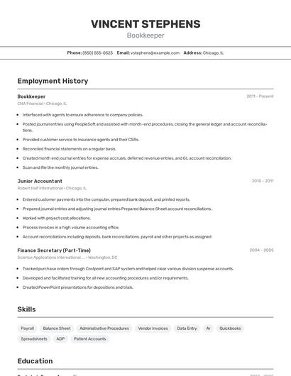 Resume example 2