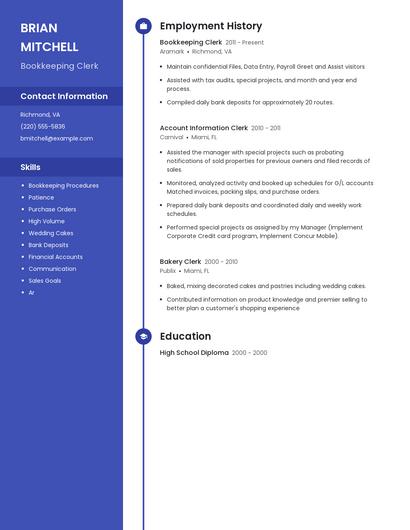 Bookkeeping Clerk Resume