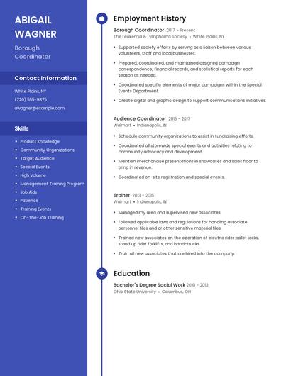 Borough Coordinator Resume