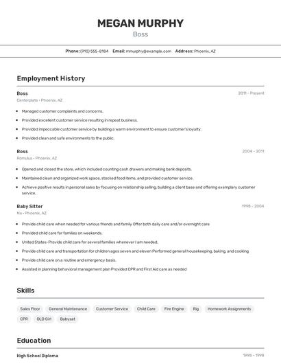 Boss Resume