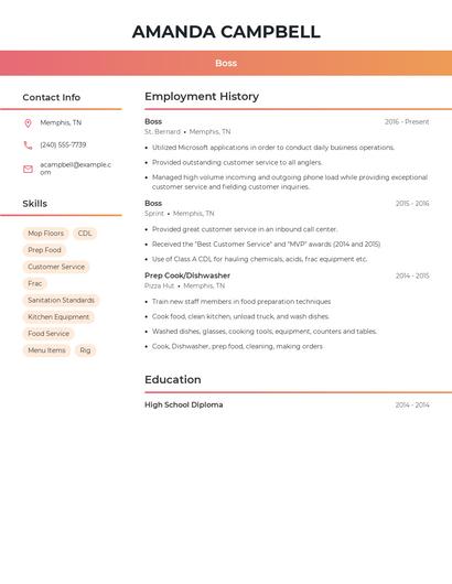Boss Resume