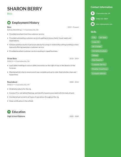 Boss Resume
