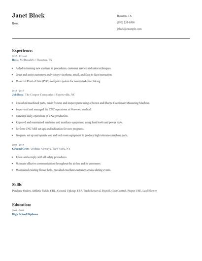 Boss Resume