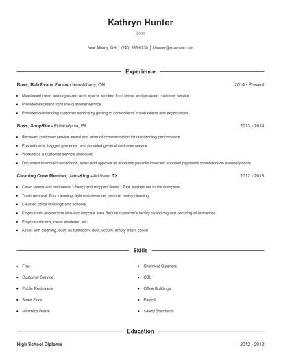 Resume example 1