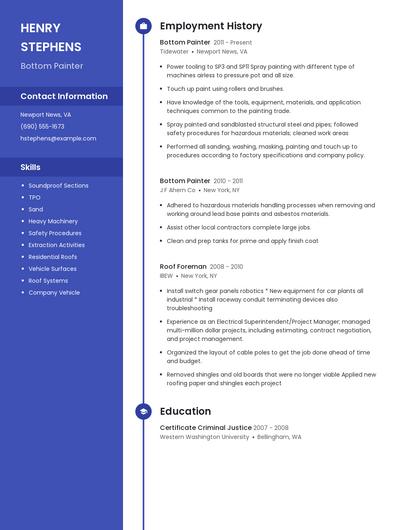 Bottom Painter Resume