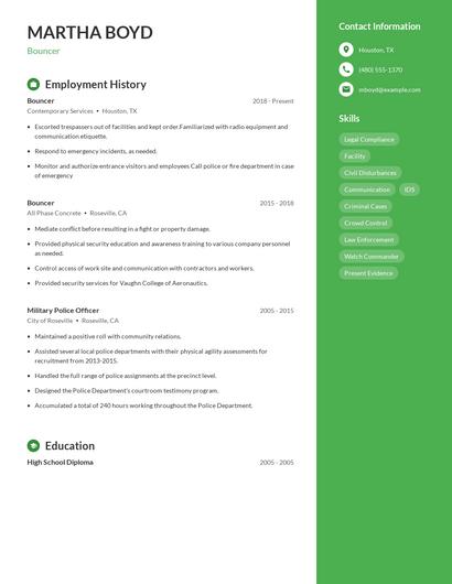 Resume example 4